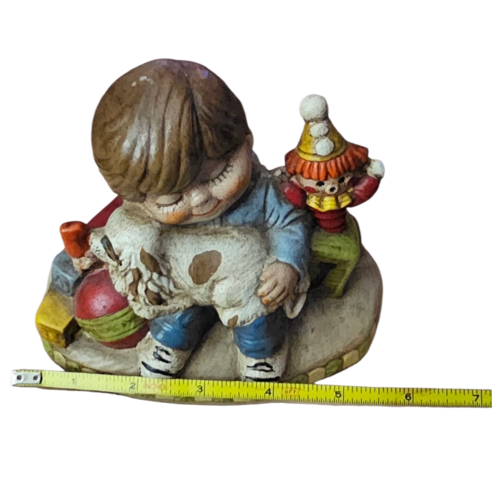 Vintage 1973 Ceramichrome Inc. Hand-Painted Boy Dog Clown Bear Statue USA Made - Picture 13 of 13
